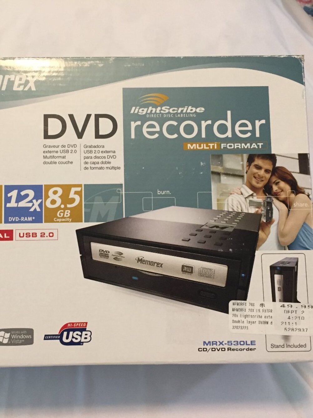 Memorex MRX-530L 20x Multi-Format Internal E-IDE DVD Recorder w/LightScribe NOS